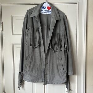 We the Free vegan Gray Fringe Jacket